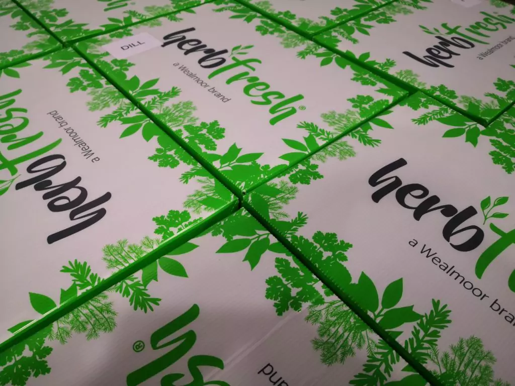 Herbfresh a Wealmoor Brand. Close up of the CoolSeal packaging with branding