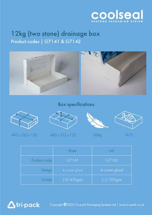 CoolSeal promotional flyer with dimensions - 12kg